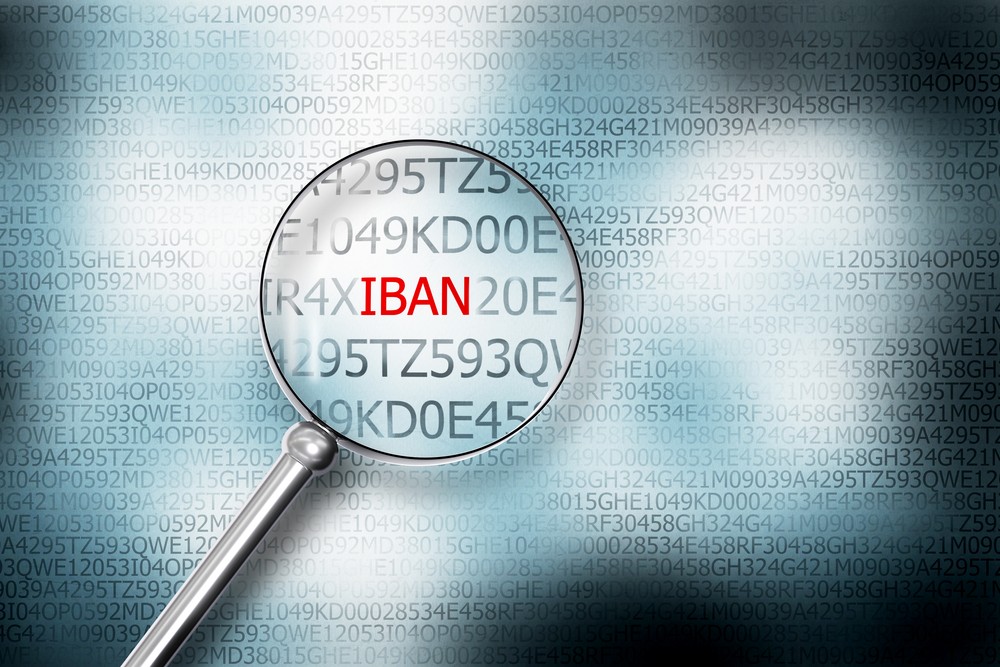 Iban code met vergrootglas